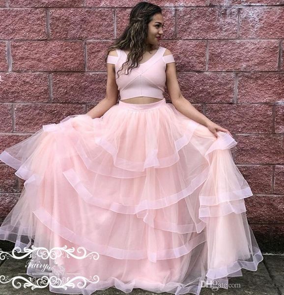 stylish two pieces prom dresses light pink tulle tiered ruffles a line 2 piece long evening dress party for women
stylish two pieces prom dresses light pink tulle tiered ruffles a line 2 piece long evening dress party for women