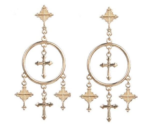 new european and american fashion retro exaggerated style earring alloy carved cross fringed earrings stylish classic exquisite, Silver
new european and american fashion retro exaggerated style earring alloy carved cross fringed earrings stylish classic exquisite, Silver