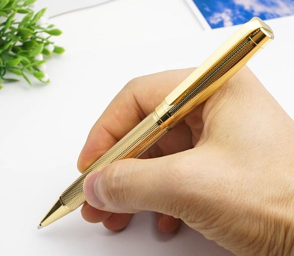 0.7mm Black Ink Ballpoint Pens Canetas Gold Pen Gold Clip Business Executive Fast Writing Pen