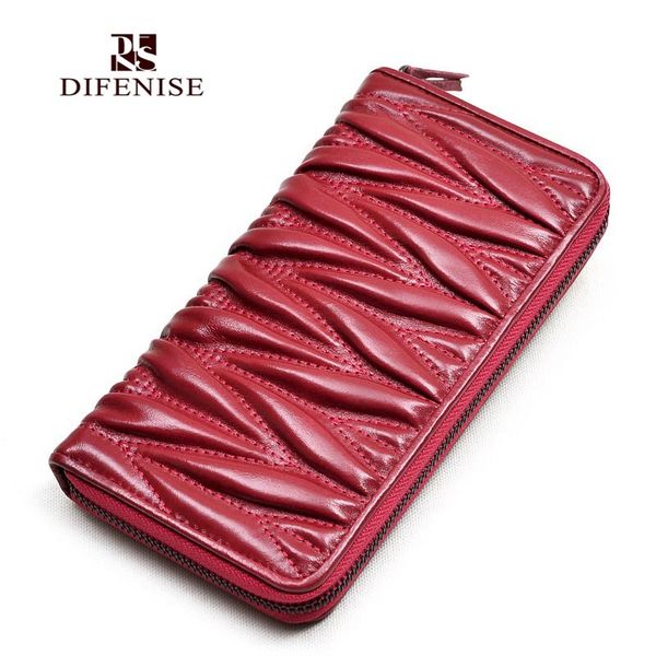 difenise ruched genuine leather women organizer wallets striped fashion style women long purse add gift retail box wallets 5812, Red;black
difenise ruched genuine leather women organizer wallets striped fashion style women long purse add gift retail box wallets 5812, Red;black
