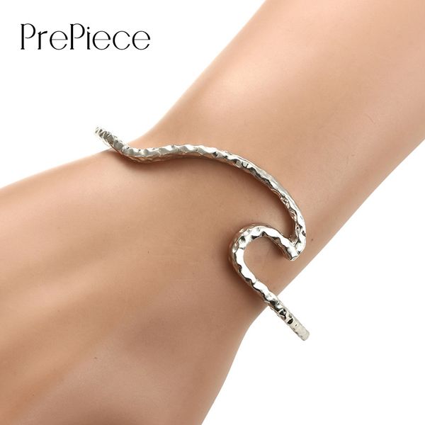 

prepiece alloy spindrift bracelet bohemia wave open bracelets trendy jewelry for woman pulseiras sieraden 2018 summer pb0448, Black