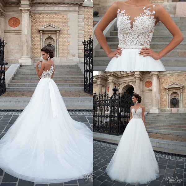 white ivory milla nova lace wedding dresses sheer neck applique tiered tulle court train wedding dress bridal gowns vestido de novia
white ivory milla nova lace wedding dresses sheer neck applique tiered tulle court train wedding dress bridal gowns vestido de novia