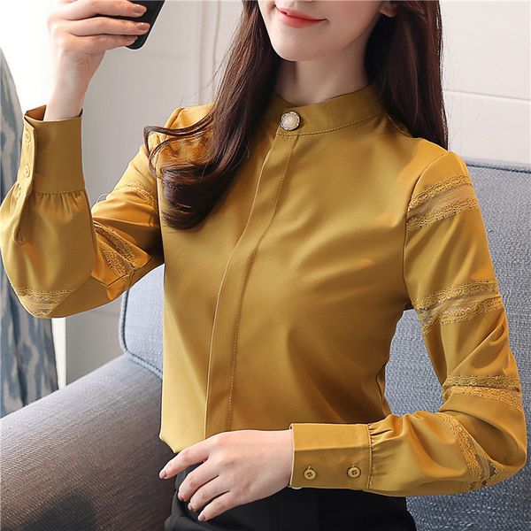 new arrival 2018 women office shirt long sleeve women chiffon shirt patchwork lace yellow/caramel colour/white chiffon blouse
new arrival 2018 women office shirt long sleeve women chiffon shirt patchwork lace yellow/caramel colour/white chiffon blouse