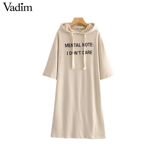vadim women stylish letters print hooded dress three quarter sleeve fashion female casual midi dresses vestidos qa503, White;black
vadim women stylish letters print hooded dress three quarter sleeve fashion female casual midi dresses vestidos qa503, White;black