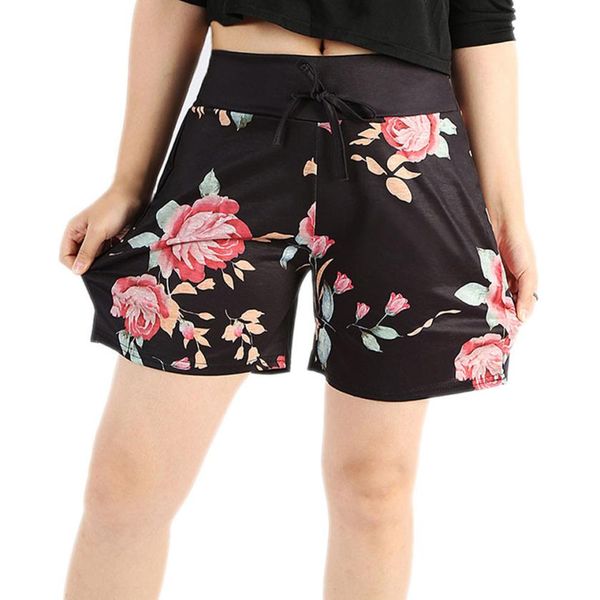 women shorts women summer casual floral prints drawstring shorts july31, White;black
women shorts women summer casual floral prints drawstring shorts july31, White;black