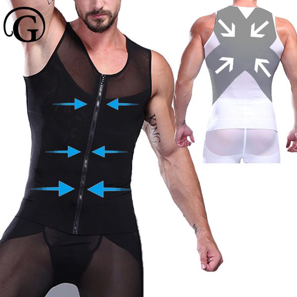 men chest modeling zipper slimming t-shirts male waist corsets underwear body shapers breathable mesh body shaper compression, Black;brown
men chest modeling zipper slimming t-shirts male waist corsets underwear body shapers breathable mesh body shaper compression, Black;brown
