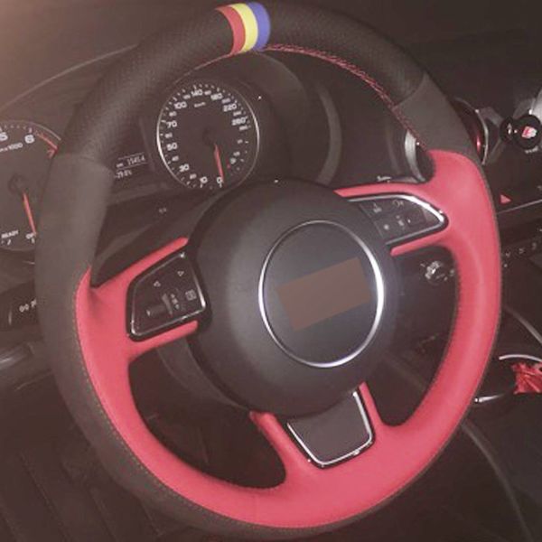 black red genuine leather black suede diy hand-stitched car steering wheel cover for audi a1 a3 a5 a7
black red genuine leather black suede diy hand-stitched car steering wheel cover for audi a1 a3 a5 a7