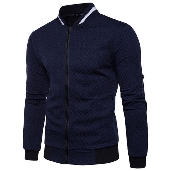 New Men's jacket Zipper Cotton Design Mens Outerwear Coats Stand Neck High Quality Autumn Sweatshirt Men Brand Clothing