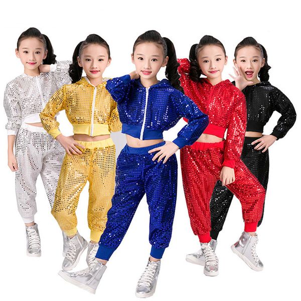 children 's dance costume wholesale new style sequined jazz wear hip -hop dance stage performance clothing 110-160cm, Black;red
children 's dance costume wholesale new style sequined jazz wear hip -hop dance stage performance clothing 110-160cm, Black;red