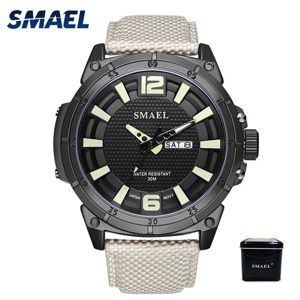 smael brand analog quartz men watches waterproof wristwatches mens fashion big dial portable sport watch male clock montre homme, Slivery;brown
smael brand analog quartz men watches waterproof wristwatches mens fashion big dial portable sport watch male clock montre homme, Slivery;brown