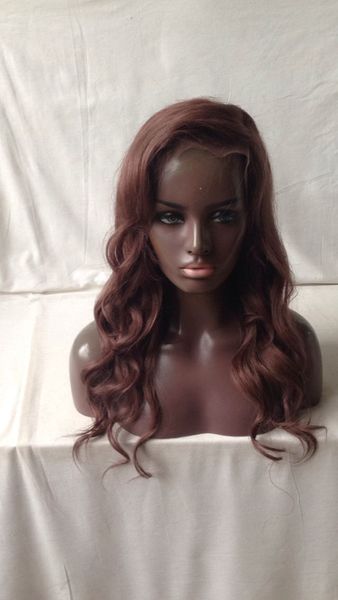 side part body wave 8-24inch natural wave lace full lace virgin hair wigs for black women pre plucked lace front wig, Black;brown