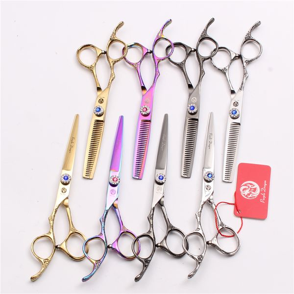 1pair 2pcs 6.0" jp purple dragon left hand professional hairdressing cutting shears thinning shears styling tools human hair scissors z
1pair 2pcs 6.0" jp purple dragon left hand professional hairdressing cutting shears thinning shears styling tools human hair scissors z