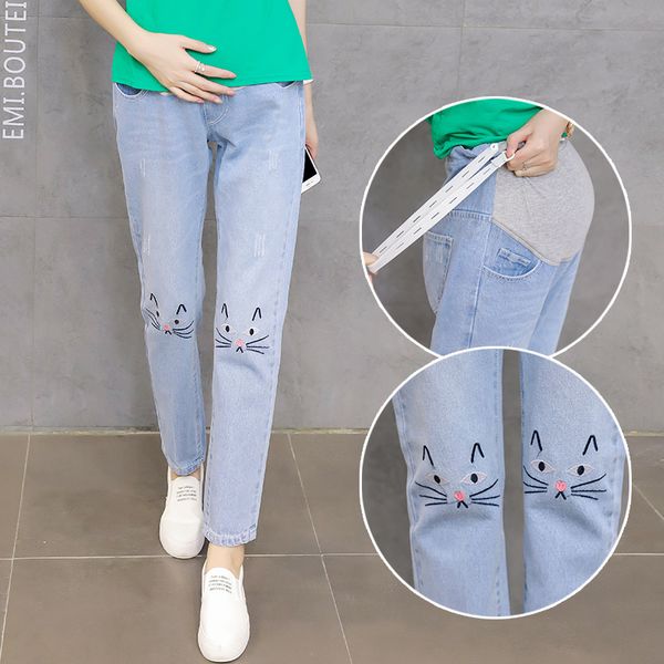hi bloom casual maternity belly prop pants denim pregnant fashion lovely mouse pattern maternity clothes summer spring trousers, White
hi bloom casual maternity belly prop pants denim pregnant fashion lovely mouse pattern maternity clothes summer spring trousers, White