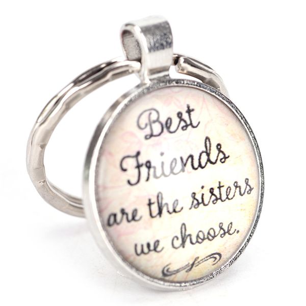

New Best Friends Are The Sisters We Choose, Friendship Pendant Jewelry Glass Cabochon Keychain