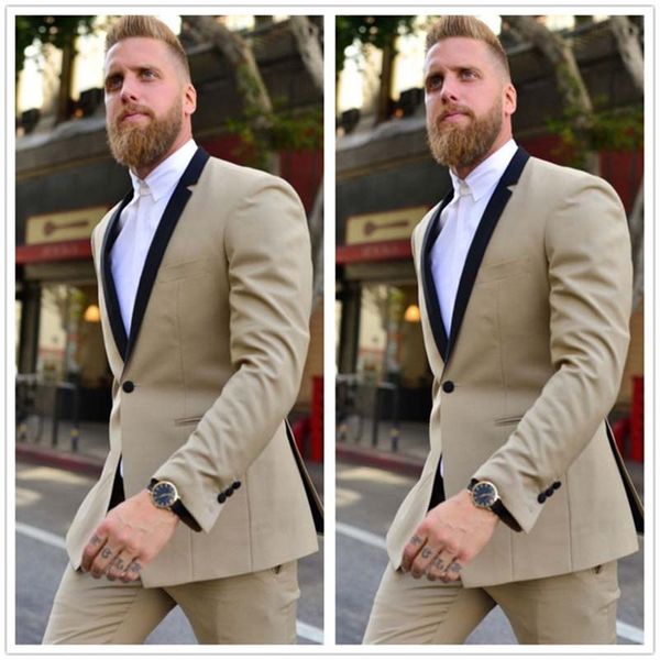 2017 champagne one button groom men suit tuxedos blazer wedding prom mens suits slim fit groomsman wear custom made two pieces, White;black
2017 champagne one button groom men suit tuxedos blazer wedding prom mens suits slim fit groomsman wear custom made two pieces, White;black
