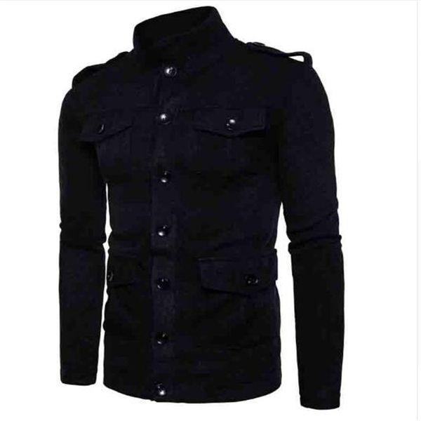 2018 autumn winter foreign leisure fashion single-breasted sweater multi pocket thicken knit jacket men blends warm coat, Black
2018 autumn winter foreign leisure fashion single-breasted sweater multi pocket thicken knit jacket men blends warm coat, Black