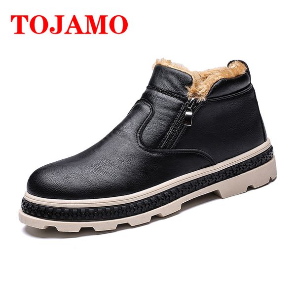 tojamo winter short plush snow boots for men leather casual ankle shoes zapatos de hombre safety work shoes bota masculina, Black
tojamo winter short plush snow boots for men leather casual ankle shoes zapatos de hombre safety work shoes bota masculina, Black
