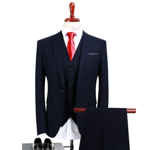poshawn dark navy blue suit mens tuxedo 3 pieces jacket+vest+pants formal dress for men 2018 costumes for slim fit male suit, White;black
poshawn dark navy blue suit mens tuxedo 3 pieces jacket+vest+pants formal dress for men 2018 costumes for slim fit male suit, White;black