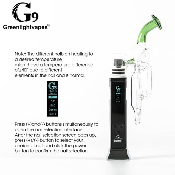 Original G9 Greenlightvapes TC Port kit Водяные трубы стекло дымящееся испаритель ручка портативный контроль температуры DHL 3-7 дней бесплатная доставка
Original G9 Greenlightvapes TC Port kit Водяные трубы стекло дымящееся испаритель ручка портативный контроль температуры DHL 3-7 дней бесплатная доставка