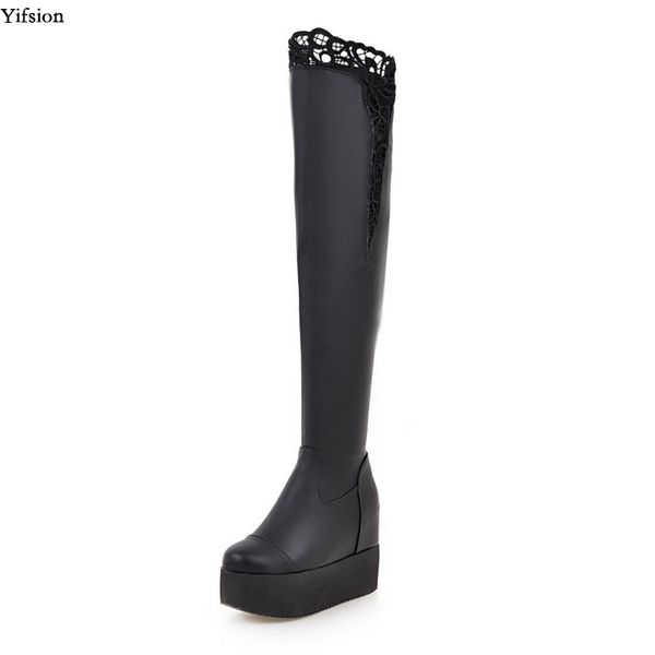 yifsion new women winter over the knee boots high heels lace shoes round toe black party shoes women plus us size 4-10.5
yifsion new women winter over the knee boots high heels lace shoes round toe black party shoes women plus us size 4-10.5