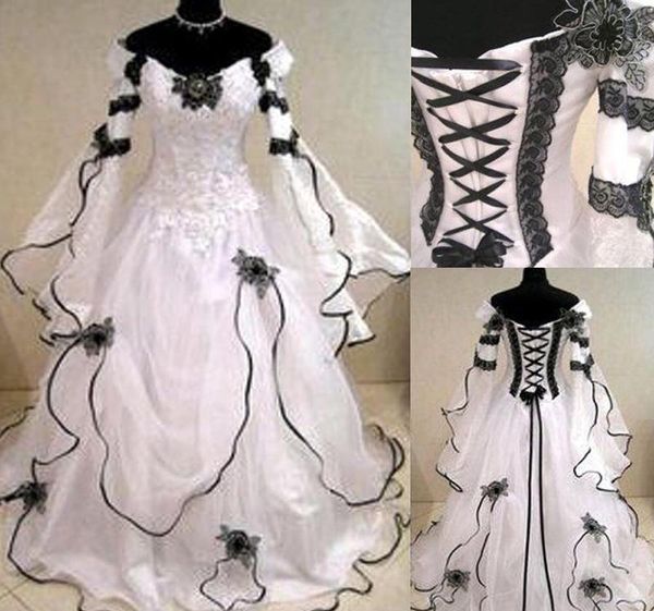 white and black colorful long trumpet sleeves lace wedding dress ball gown handmade appliques bridal v neck vestidos de novia tiered
white and black colorful long trumpet sleeves lace wedding dress ball gown handmade appliques bridal v neck vestidos de novia tiered