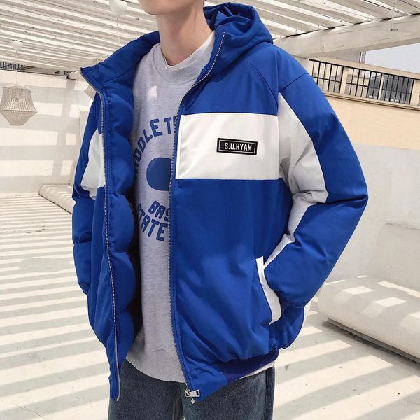 2018 winter clothing couples cotton frock thickening splicing cotton padded jacket youth fashion and warm student coat red blue, Black
2018 winter clothing couples cotton frock thickening splicing cotton padded jacket youth fashion and warm student coat red blue, Black