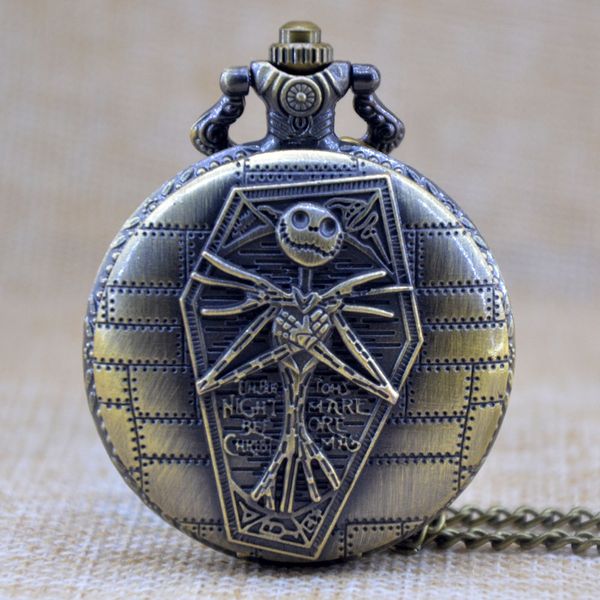 tim burton's the nightmare before christmas quartz pocket watch analog pendant necklace mens womens christmas xmas gift chain, Slivery;golden
tim burton's the nightmare before christmas quartz pocket watch analog pendant necklace mens womens christmas xmas gift chain, Slivery;golden