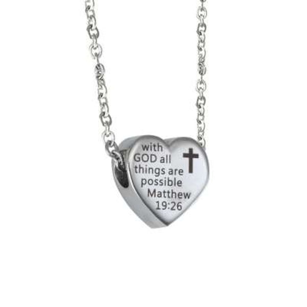 with god all things are possilbe matthew 19:26 stainless steel heart charm necklace inspirational quote religious jewelry gift, Silver
with god all things are possilbe matthew 19:26 stainless steel heart charm necklace inspirational quote religious jewelry gift, Silver