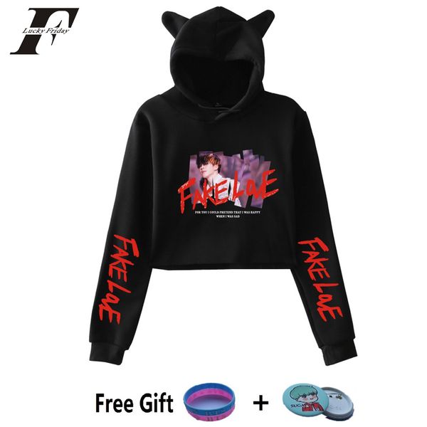 2018 kpop love yourself cotton long-sleeved cat ears fake love hooded cropped hoodie sweatshirt sexy, Black
2018 kpop love yourself cotton long-sleeved cat ears fake love hooded cropped hoodie sweatshirt sexy, Black