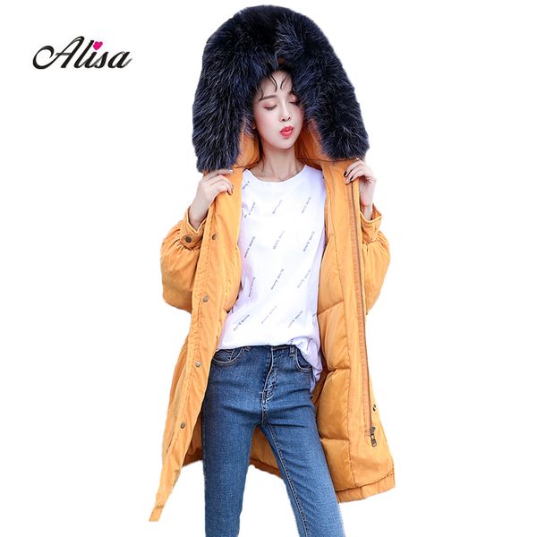 faux fur collar hooded thickening winter jacket 2018 new women long lseeve solid loose parka medium long female quilted coats, Black
faux fur collar hooded thickening winter jacket 2018 new women long lseeve solid loose parka medium long female quilted coats, Black