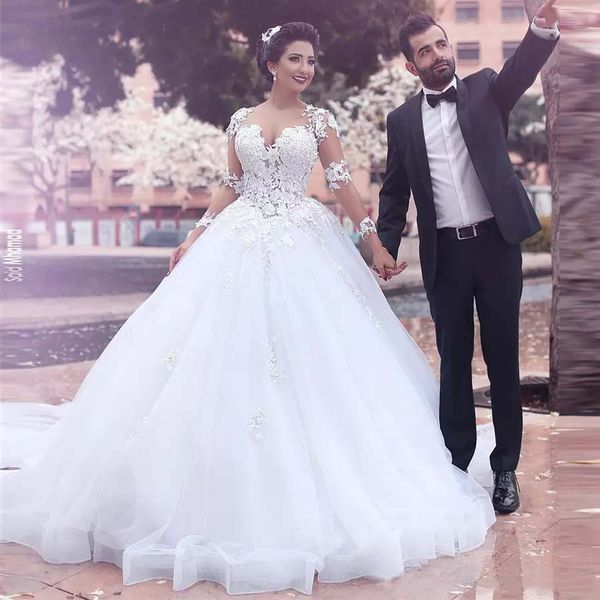 saidmhamad lace ball gown wedding dresses 2019 with long sleeves appliqued sweetheart saudi arabia wedding bridal gowns, White
saidmhamad lace ball gown wedding dresses 2019 with long sleeves appliqued sweetheart saudi arabia wedding bridal gowns, White