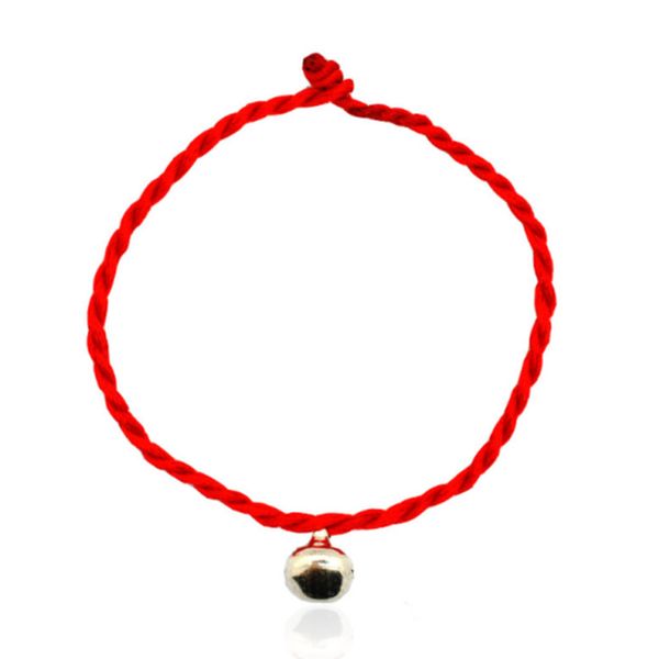 

lnrrabc 2018weave rope chain lucky gifts red boys lover's kids simple jingle bell bracelets couple girls 1pc handmade, Golden;silver