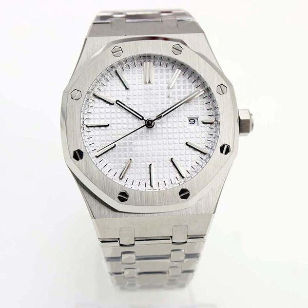 royal oak 41mm automatic mechanical date outdoor p8559 mens watch watches transparent back white dial with stainless steel bracelet, Slivery;brown
royal oak 41mm automatic mechanical date outdoor p8559 mens watch watches transparent back white dial with stainless steel bracelet, Slivery;brown