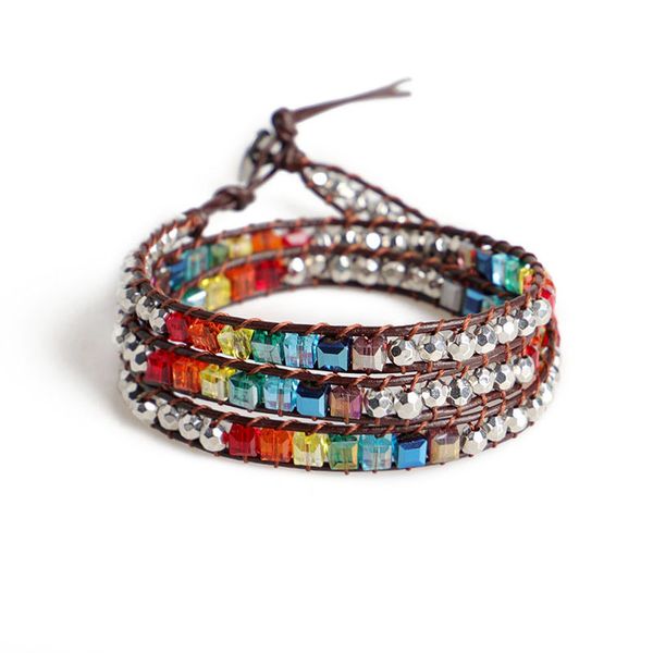 hadmade bohemia leather cord women bracelet colorful multi layer square crystal bead bracelets & bangles for women jewelry, Golden;silver
hadmade bohemia leather cord women bracelet colorful multi layer square crystal bead bracelets & bangles for women jewelry, Golden;silver