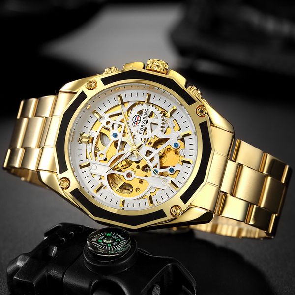 forsining men sport mechanical watch mens stainless steel gold watches man self winding skeleton wristwatch relogio masculino c18111601, Slivery;brown
forsining men sport mechanical watch mens stainless steel gold watches man self winding skeleton wristwatch relogio masculino c18111601, Slivery;brown