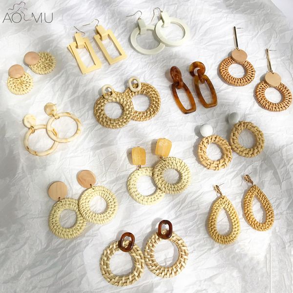 aomu korea new bohemia handmade wooden acrylic straw rattan knit hanging stud earrings for women round disc long earrings, Golden;silver
aomu korea new bohemia handmade wooden acrylic straw rattan knit hanging stud earrings for women round disc long earrings, Golden;silver