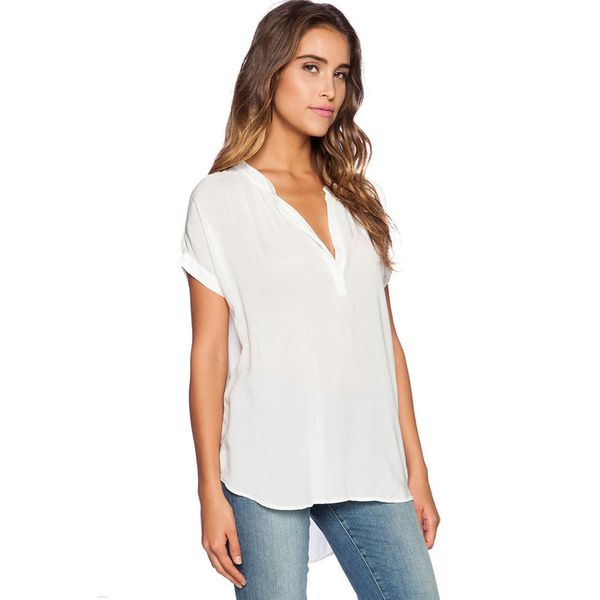 fashion summer style short sleeve v neck loose blouse shirt casual ladies tees work wear clothing for women zld740, White
fashion summer style short sleeve v neck loose blouse shirt casual ladies tees work wear clothing for women zld740, White