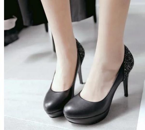 send spring women's shoes 2017 new style fine heel shoes shallow mouth waterproof table high heel round head shoes, Black
send spring women's shoes 2017 new style fine heel shoes shallow mouth waterproof table high heel round head shoes, Black