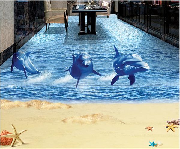 aesthetic beach sand dolphins play 3d floor painting vinyl flooring adhesives