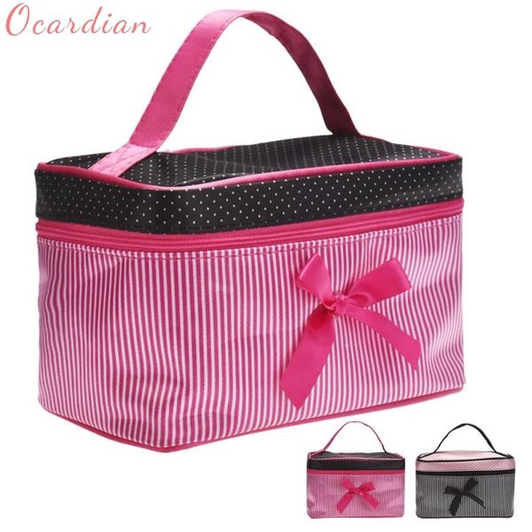 square bow stripe makeup bag fashion cosmetic bag new 19*12*11cm dropshipping pink black color portable organizer storage bags
square bow stripe makeup bag fashion cosmetic bag new 19*12*11cm dropshipping pink black color portable organizer storage bags
