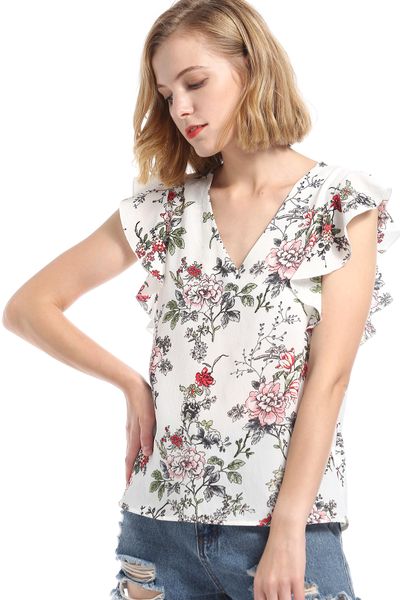 чешский пляж лето цветочные лепестки v-образным вырезом лук шифон рубашка плиссированные трепал кружева блузки женщины без рукавов 2018 весн, White
чешский пляж лето цветочные лепестки v-образным вырезом лук шифон рубашка плиссированные трепал кружева блузки женщины без рукавов 2018 весн, White