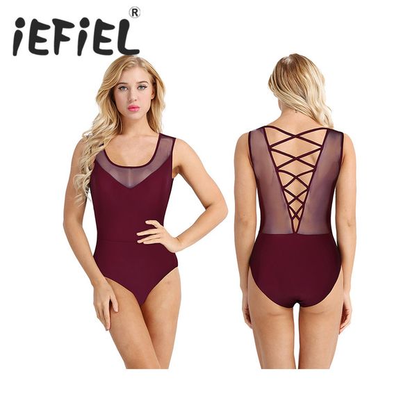 female women sleeveless criss cross back mesh splice leotard gymnastics bodysuit ballet dancewear swimwear dancing romper, Black;red
female women sleeveless criss cross back mesh splice leotard gymnastics bodysuit ballet dancewear swimwear dancing romper, Black;red