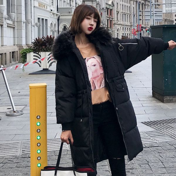 women winter long down coat 2018 fashion female big fur collar duck parkas jacket thick warm elegant down coat wadded jacket, Black
women winter long down coat 2018 fashion female big fur collar duck parkas jacket thick warm elegant down coat wadded jacket, Black