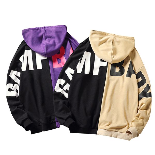 18FW Mens Pullover Hoodies Korean Style Loose Hoodie Over Size Hoodies For Men Purple and Black Patchwork Clothes
18FW Mens Pullover Hoodies Korean Style Loose Hoodie Over Size Hoodies For Men Purple and Black Patchwork Clothes