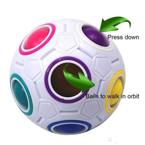 Rainbow Ball Magic Cube Speed Football Fun Creative Spherical Puzzles Kids Educational Learning Toy Game For Children Gifts