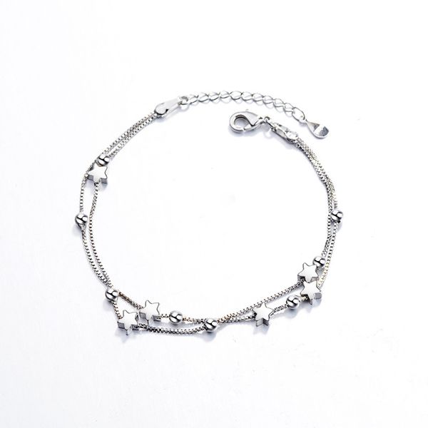 2018 sale five-pointed star double layer bracelet silver round bead bangle korean version simple wild fresh hand jewelry, Golden;silver
2018 sale five-pointed star double layer bracelet silver round bead bangle korean version simple wild fresh hand jewelry, Golden;silver