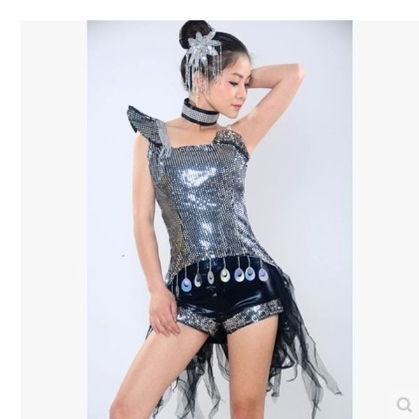 new modern dance costume sequins stage jazz dance dress ds performance clothing nightclub ladies, Blue
new modern dance costume sequins stage jazz dance dress ds performance clothing nightclub ladies, Blue