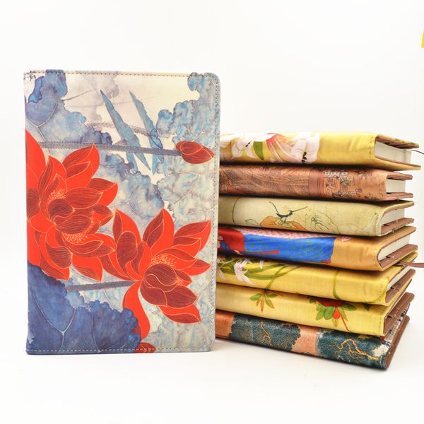 Hardcover Craft Chinese Blank Journal Notebook Business Gift Vintage Color Silk Brocade Notepad Diary Notebook 1pcs