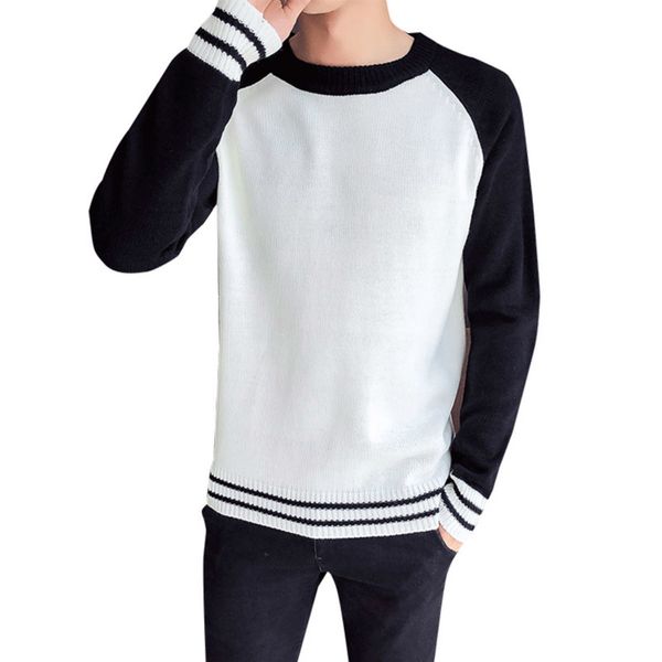 2018 autumn and winter pattern spelling color round neck sweater cardigan men male knitting unlined upper garment ing, White;black
2018 autumn and winter pattern spelling color round neck sweater cardigan men male knitting unlined upper garment ing, White;black