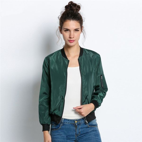 O-Neck Autumn Fashion Bomber Jacket Women Long Sleeve Basic Coats Casual Thin Slim Outerwear Short MA1 Pilot Bomber Jackets
O-Neck Autumn Fashion Bomber Jacket Women Long Sleeve Basic Coats Casual Thin Slim Outerwear Short MA1 Pilot Bomber Jackets